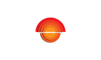 Sun in the Ball shape in the Circle - Logo