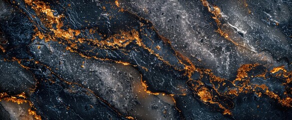 Naklejka premium Macro shot of polished granite, showcasing its glossy finish and intricate details for an elegant background