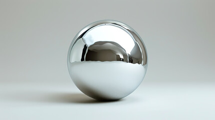 Shiny sphere on pale gray backdrop created with Generative AI technology