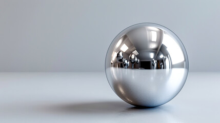 Shiny Orb on Pale Grey Surface created with Generative AI technology