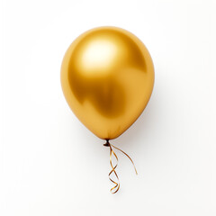 golden balloon on white background сreated with Generative Ai