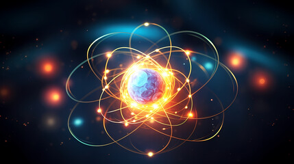 Obraz premium atomic nucleus electron neutron proton