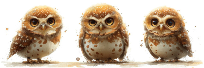 Fototapeta premium Owl watercolor painting