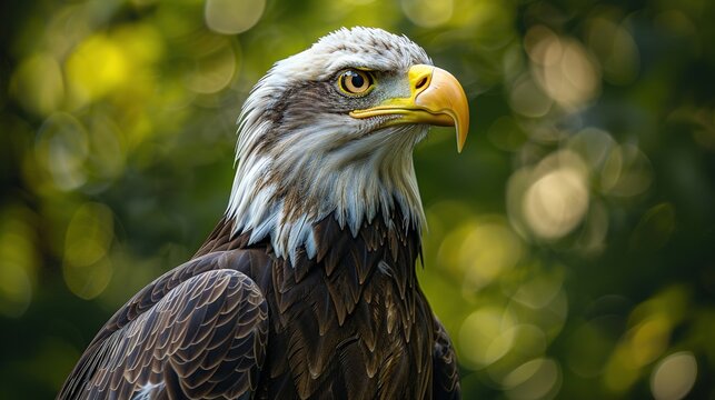  image of eagle against the American flag - Generative AI
