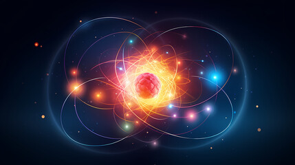 Fototapeta premium atomic nucleus electron neutron proton