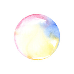 Watercolor soap bubble isolated