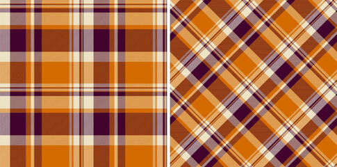 Check seamless fabric of vector tartan textile with a background texture pattern plaid.