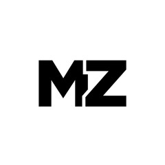 Letter M and Z, MZ logo design template. Minimal monogram initial based logotype.
