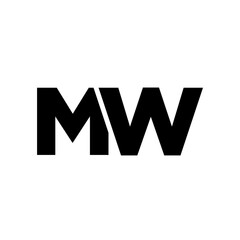 Letter M and W, MW logo design template. Minimal monogram initial based logotype.