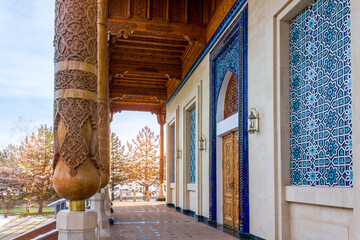 The winter scenery of the Victims of Political Repression Museum in Tashkent, Uzbekistan.
