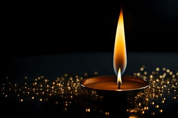 burning candles in the dark