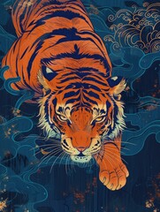 tiger style japanese illustration art