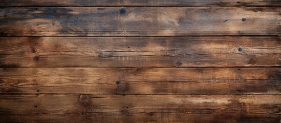 Fototapeta premium An old wooden wall displaying a prominent brown stain. The stain adds character to the weathered wood, creating an interesting visual contrast.