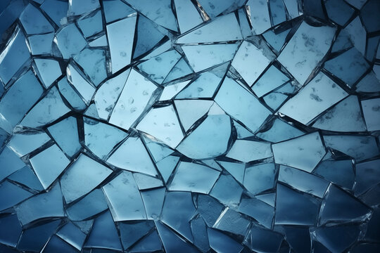 Image of blue glass with cracks.