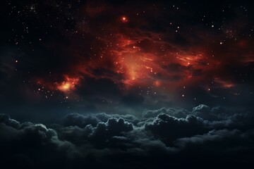 Fototapeta premium Silver-tinted Night sky clouds. Shiny universe. Generate Ai