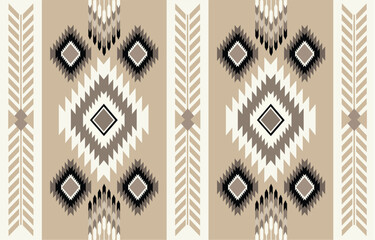 Ethnic tribal Aztec beige stripe background. Seamless tribal pattern, folk embroidery, tradition geometric Aztec ornament. Tradition Native and Navaho design for fabric, textile, print, rug, paper
