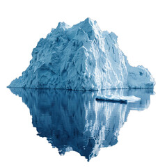 An iceberg isolated on transparent background, element remove background - A large piece of ice floating in water
