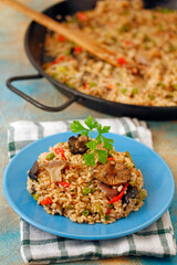 Wild mushrooms paella.