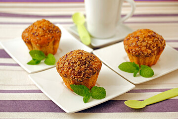 Muffins with seeds.