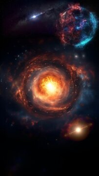Live Wallpaper f&uuml;r Telefon - Die Geburt einer Galaxie au&szlig;erhalb des Universums.