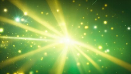 Naklejka premium Cyan light burst, abstract beautiful rays of lights on a dark Green background with the color of yellow, golden sparkling backdrop, and blur bokeh