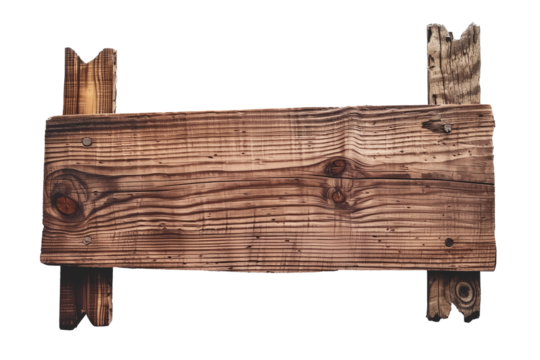 isolated illustration of wood banner. Created with Generative AI