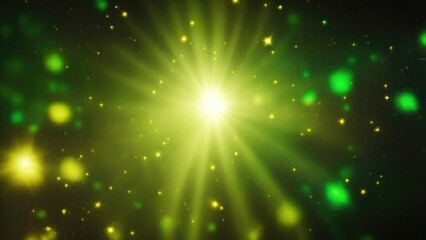 Naklejka premium Black light burst, abstract beautiful rays of lights on a dark Green background with the color of yellow, golden sparkling backdrop, and blur bokeh