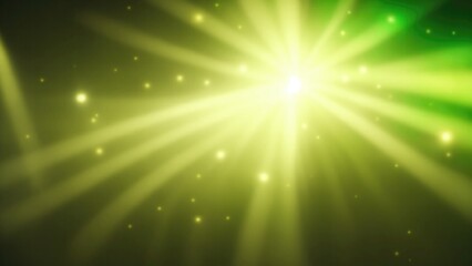 White light burst, abstract beautiful rays of lights on a  dark Green background with the color of yellow, golden sparkling backdrop, and blur bokeh