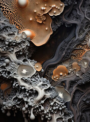 Close up of mushroom. Microcosm of mold. AI generated
