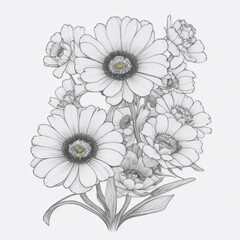 A Buttercups tattoo traditional old school bold line on white background