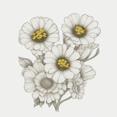 Fototapeta premium A Buttercups tattoo traditional old school bold line on white background