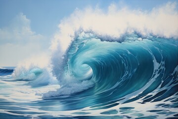 Subtle Ocean calm waves. View cool surface. Generate Ai