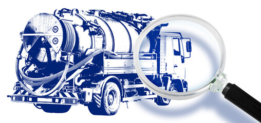 Searching for a Sewage Tank truck service - Sewer pumping machine service concept