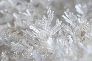 Delicate frost crystals adorning a springtime scene