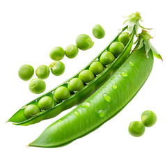 green peas on a white