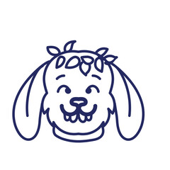 Cute dog face with long ears vector illustration. - 754847682