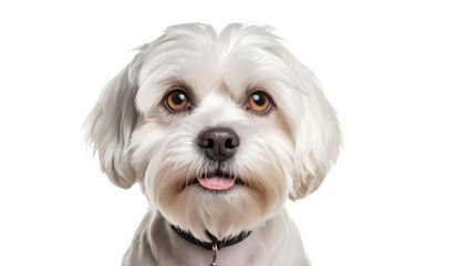 maltese dog, close-up isolated on white background, png format - obrazy, fototapety, plakaty