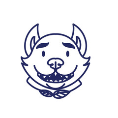 Dog cute face with collar vector illustration. - 754847859