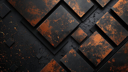 Black and Rust abstract shape background presentation design. PowerPoint and Business background.