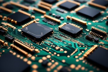 Printed circuit board. Background for banner, poster, flyer, advertising, wallpaper.