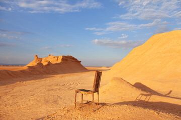Beautiful landscape at Ong Jmal in Eriguet dunes, Chott el-Gharsa, Tunisia - 754850403