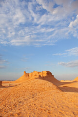 Fototapeta na wymiar Beautiful landscape at Ong Jmal in Eriguet dunes, Chott el-Gharsa, Tunisia