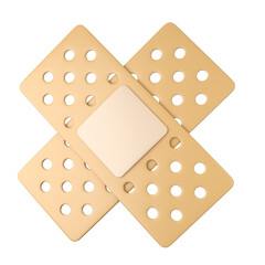 White Bandage Wrapped Around Heart-shaped healthcare essentials for medication and health care 3d render icon cartoon emoji with transparent background