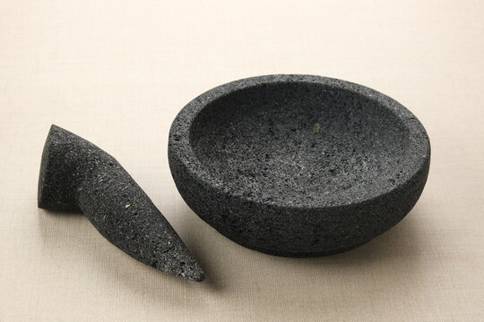 Cobek Batu or mortar and pestle, stone craft
