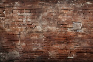 Crumbled Old brick wall. Brown stone old. Generate Ai