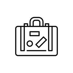 Suitcase outline icons, minimalist vector illustration ,simple transparent graphic element .Isolated on white background