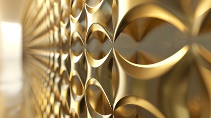 Gold lattice modern 3D render