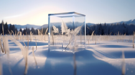 Crystal abstract background with bokeh effect