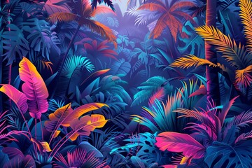 Colorful tropical forest 
