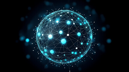 Obraz premium Global International Connection Information Exchange Blockchain Cryptocurrency